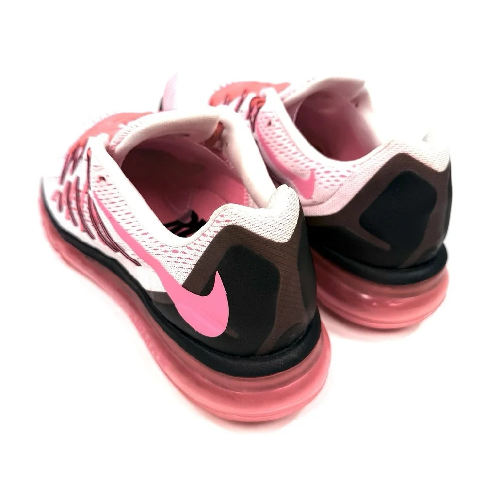 Nike Air Max 2015 Womens 10 White Pink Pow Black Running Shoes 698903-106